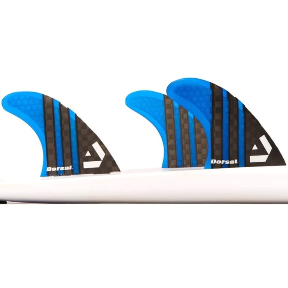 DORSALSurfboard Fins Thruster 3 Set FCS Compatible Medium Blue