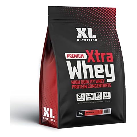 XL Nutrition Whey Protein, High Protein, Low Carbohydrates Protein Powder, Suitable for Vegetarians, 67 Servings, 2kg (Strawberry) Cover
