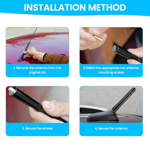 Image of STHIRA Short Antenna for Car 1.37 Inch Carbon Fiber Decorative 2PCS | Exterior Styling, Roof and Trunk Use, Compact Profile, Carbon Fiber Style Finish, Two Piece Set