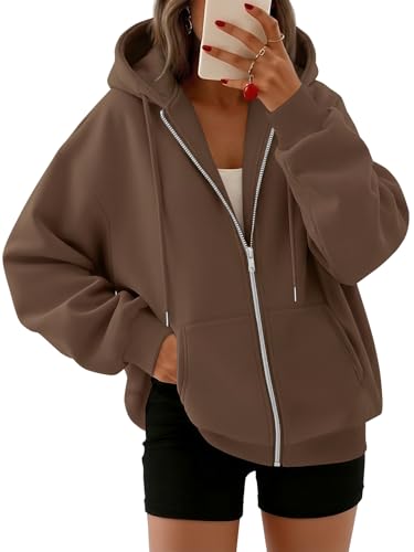 Image of Trendy Queen Womens Oversized Zip Up Hoodies Y2K Fall Sweatshirts 2026