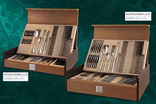 CUBERTERÍA: ESTUCHE ELEGANCE 75 PIEZAS MODELO OVAL EN ACERO INOX. DE JAY