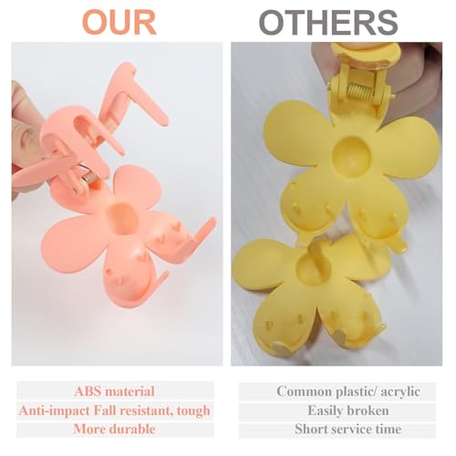 Image of ANNACREATIONS 7 Pcs Korean Fashion Flower Matte Hair Claw Clip for Thick & Thin Hair Strong Hold Hair Clutcher Hair Accessories Clutches for Women & Girls