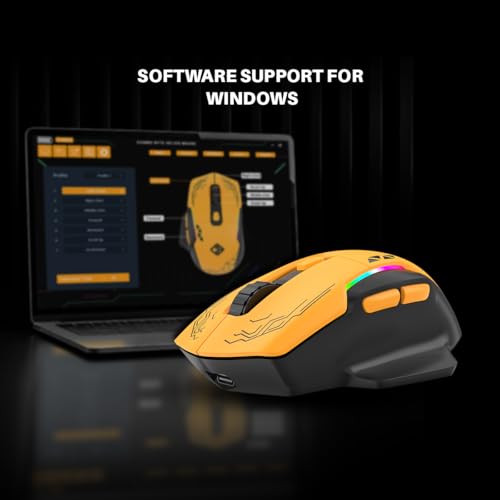 Image of Cosmic Byte Helios Tri-Mode Wired + 2.4GHz Wireless + Bluetooth Gaming Mouse | 10,000 DPI | 1000Hz Polling | Huano 10M | 5 Programmable Buttons | RGB | Lightweight 81g | PTFE | Software (Black)