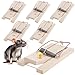 Produktbild com-four® 6X Rattenfalle aus Holz  Schlagfalle für effektive Schädlingsbekämpfung - Wiederverwendbare Schnappfalle mit hoher Schlagkraft (Rattenfalle 6 Stück)