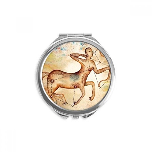 Miroir rond de poche Sagittaire de 2,6 pouces compact et multicolore