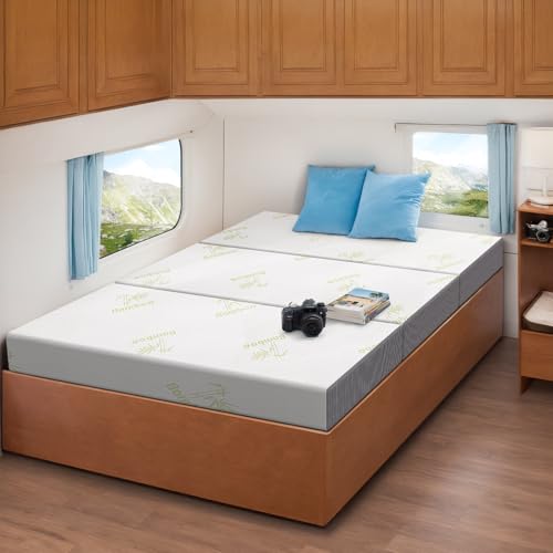 Image of Inofia Short King RV Mattress, 6 Inch Folding Memory Foam Mattress