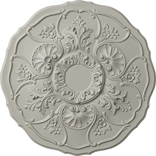 Image of Ekena Millwork CM22CNPCF 22 OD x 1 1 /2 P Cornelia Ceiling Medallion fits Canopies up to 4 inch, Pot of Cream