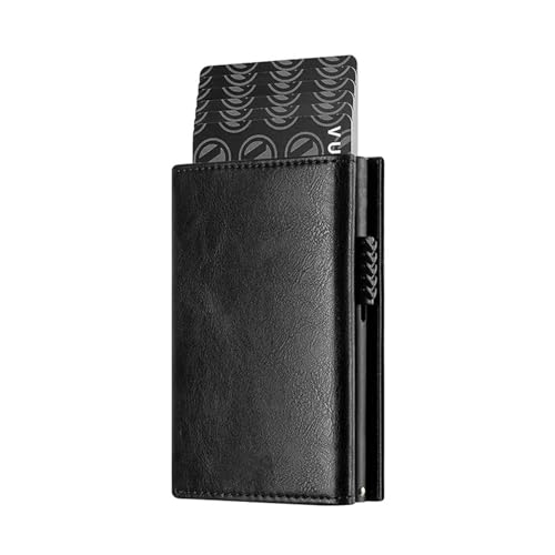 men's wallet Credit Card Holder Blocking Wallet Men's Wallet with Coin Compartment and Banknote Compartment(Black)