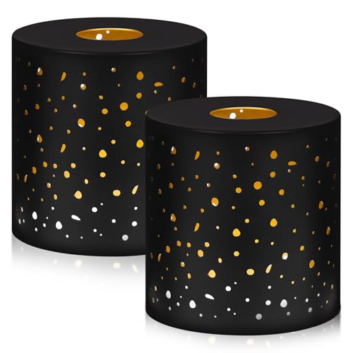 2 Pack Small Metal Lamp Shades, Cylinder Metal Lamp Shade with 1-5/8" Fitter, Lampshade Replacement for Lighting Fixture, Chandelier, Table Lamps, Wal