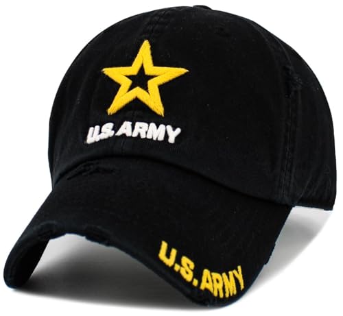 KBETHOS US Army Officially Licensed Baseball Cap Military Adjustable Hat, One Size, Black