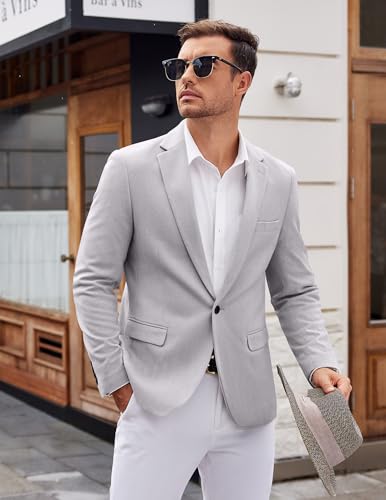 COOFANDY Men's Casual Blazer One Button Sports Coat Tweed Herringbone Suit Jackets Formal Dress Blazers3