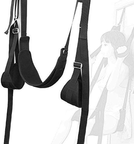 My secret life Adult Door Swing with a Seat for Couple with Adjustable Swing Straps Fantasy Indoor Yoga Swing, Holds up to 600 lbs(Black)