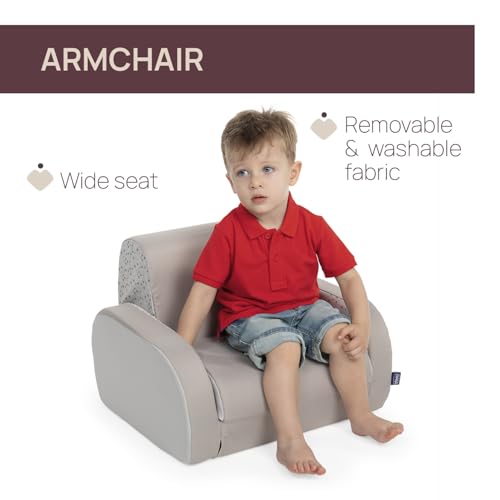 Miniatura 6 de Chicco Twist Sillón para niños Convertible en Chaise Longue y sofá, Silla para niños con 3 configuraciones, cómoda y Ligera, se transforma con un Solo Gesto - para niños de más de 12 Meses, Gris