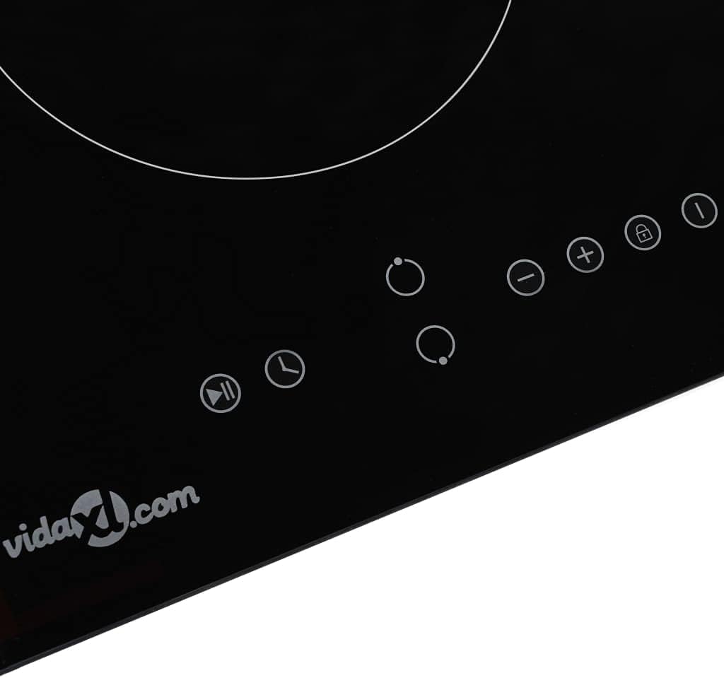 Close-up of the touch control panel on the ceramic hob