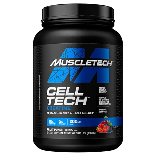 MuscleTech Cell Tech Creatine Research-Backed Muscle Builder for Faster Muscle Growth Enhance Strength & Performance & Improve Recovery Post-Workout Recovery Drink Fruit Punch Flavor 3.00 lbs
