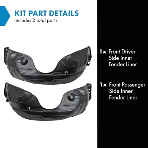 Image of TRQ Front Inner Fender Liner Set Compatible with 2002-2006 Toyota Camry TO1248116 TO1249116