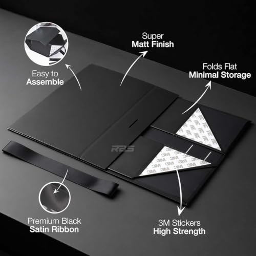 Image of RBS - Gift Box (23 x 16 x 10cm) Gift Boxes for Packaging (3 Pack) Decorative Gift Box empty Multipurpose Gift Hampers Holds Upto 5 kg Occasion Gifting Box Foldable Gift Packaging Boxes (Black)