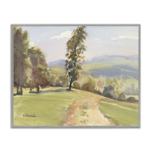 'Downhill Rural Country Landscape'| Framed Giclee Art