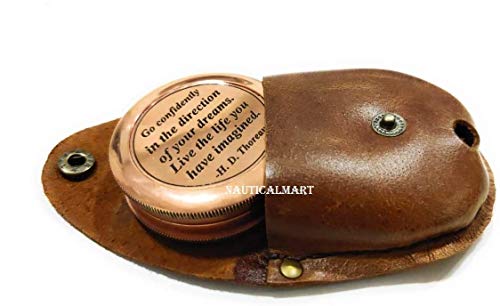 Brújula NauticalMart con Estuche de Cuero Grabado miniatura 1