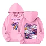 Sudadera KPOP Niña,2026 Carnaval Sudadera con Capucha Moda Anime con Estampada de música Manga Larga Sudaderas Cómodo Y2K para Niña de 2 a 14 Años(Rosa,120)