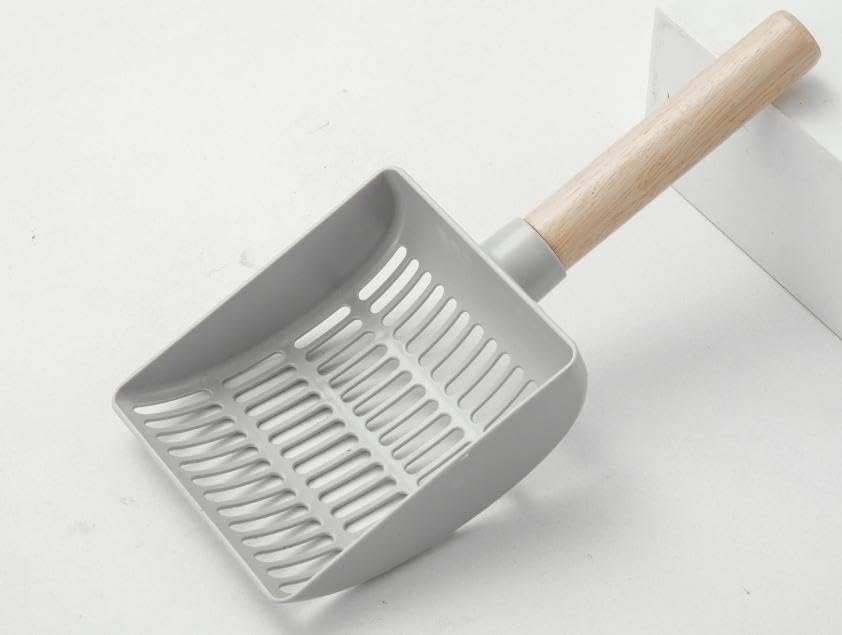 Cat Litter Scooper Premium Deep Shovel Litter Scoop for Cats Large Size Long Handle for Your Cat Litter Box Easy Scooping & Disposal Grey