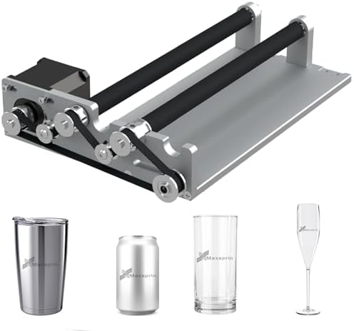 Maxaprin Laser Rotary Roller, Engraver Y-axis Rotary Roller Engraving Module for Engraving Cylindrical Objects Cans，Compatible with Most Engraving Machines