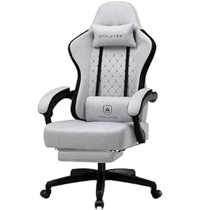 GTPLAYER Gaming-Stuhl, Bürostuhl mit Taschenfederkissen 150kg, ergonomischer Computerstuhl mit hoher Rückenlehne, mit Lendenwirbelstütze FG