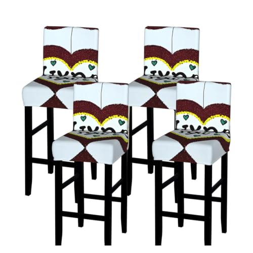 Four Pieces Bar Chair Slipcover for Short Back Chairs