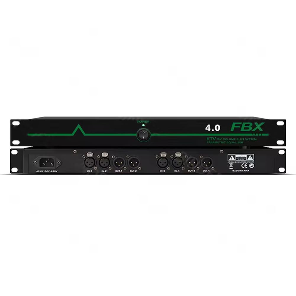 SUZLAZYR 2.0/4.0/6.0 Professional Feedback Suppressor, Microphone Anti-Howling Feedback Frequency Shifter Karaoke Effector for Performance Stage Conference,4in4out