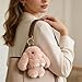 HUBAI Fuzzy Bunny Keychain with Tin Box, Cute Soft Easter Gift Plush Keychain for Backpack, Bag Charm Gift Key Chain (Pink)