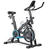 Merax Exercise Bike Indoor Cycling Bike Cycle Trainer Adjustable Stationary Bike 330LBS Weight Capacity (Blue)