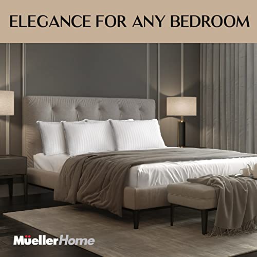 Mueller Hotel Collection Pillows For Side Sleepers, European Made, Cooling Gel Pillows Queen Size Set Of 2, Pillows For Sleeping Back Stomach Sleepers, Floor Pillows & Cushions #TOP7