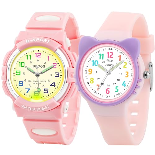Juboos Kids Watch Boys Girls Waterproof Soft Strap Kids Time Teaching Wristwatch