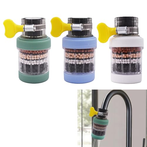 3 Pack Faucet Mount Filters,Faucet Water Filter for Kitchen,Activated Carbon Faucet Water Purifier Tap Filtration for Kitchen Bathroom Removes Chlorine Fluoride Heavy Metals Hard Water (Random Color)