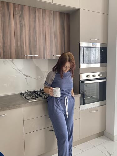 Image of Ekouaer Lounge Sets for Women Two Piece Pajama Set Short Sleeve Crewneck Jogger Outfits and Sweatpants Tracksuit
