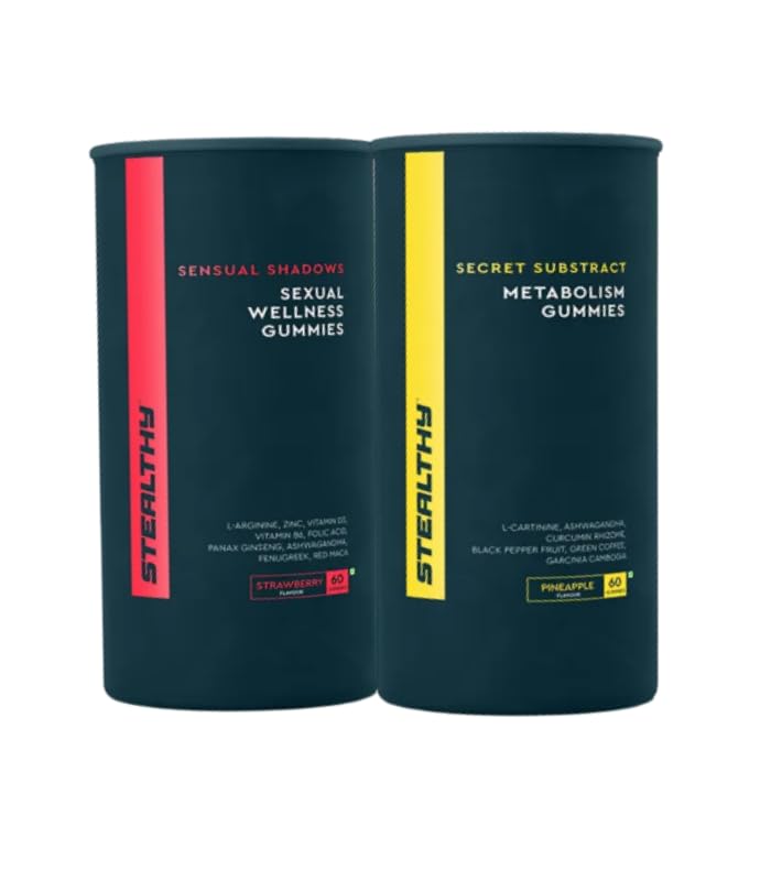 Stealthy Sensual Shadows Sensual Wellness Gummies + Secret Substract Metabolism Gummies | US FDA Approved (60 + 60 Gummies, Multi Pack)