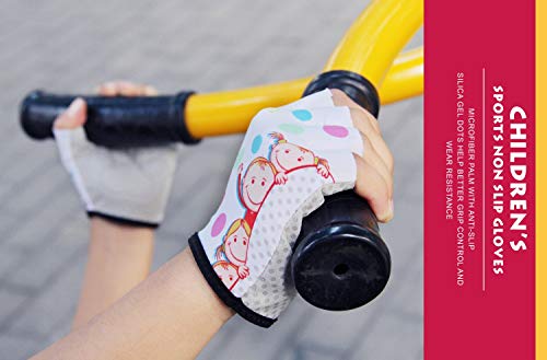 Boan Sports 2KIDS-GLOVES-201912 Kids Half Finger Gymnastics Gloves For Age 1-9 Boys Girls Climbing Biking Good Grip Control Gloves thumb #3