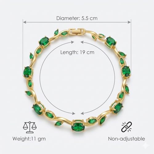 Image of 18K Gold Plated Stylish Chain Bracelet for Women & Girls | Trendy Unique Diamond Tennis Charm Link Tulip Everyday Instagram Viral Jewellery