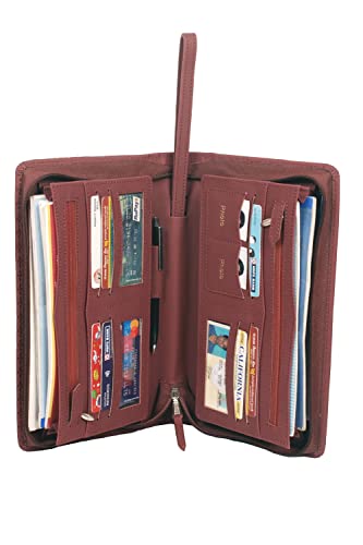 Image of Sukeshcraft Multiple Cheque Book Holder | Original PU Holds Upto 8 Cheque Books, Redwine