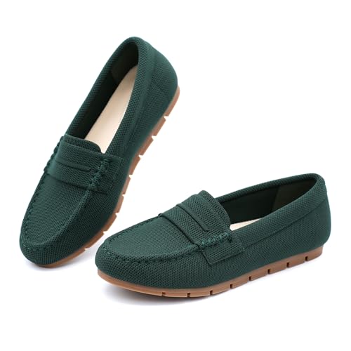 Image of Cvistpieo Loafers for Women Comfortable Dressy Casual Work Flats Lightweight & Breathable Slip On Walking Shoes Knit
