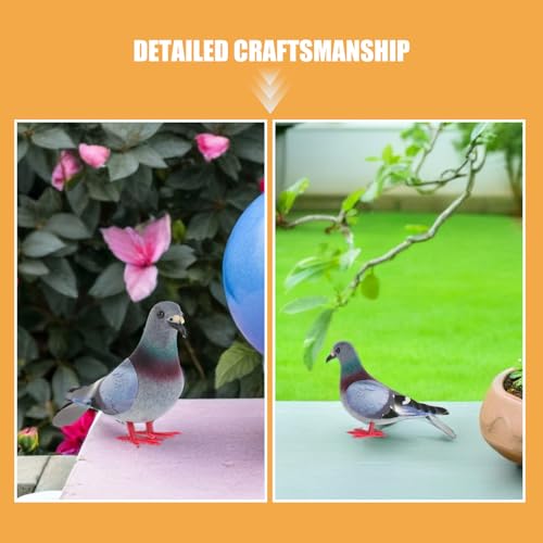 Pigeon artificiel réaliste gris pour déco de jardin - 4