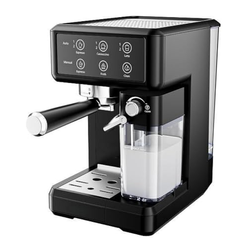 Kiwet コーヒーメーカー、20Bar プロフェッショナルエスプレッソマシン、ワンボタン操作、洗いやすい、レトロミニオールインワンコーヒーマシン 、ミルクフォーム/ラテアート/スチーム ステンレス 、家庭用 (CM5320)