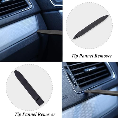 Image of 5PCS Auto Trim Removal Tool Kit, No Scratch Plastic Pry Tool Kit, Auto Trim Removal Pry Tool, Car Panel Door Window Fastener Removal Tool Set for Vehicle Dash Radio Audio Installer (Black)