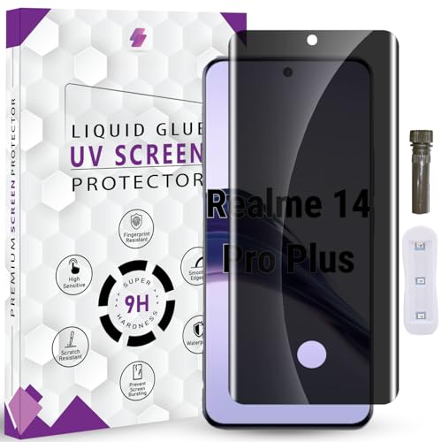 Image of Advanced HD+ UV Privacy Tempered Glass Screen Protector for Realme 14 Pro Plus 5G (6.83 Inch, Pack 1) Edge to Edge Coverage Anti-Spy /Anti-Peeping 9H Hardness Screen Guard with Installation Kit