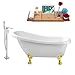 Streamline | Clawfoot Soaking 61" NH480GLD-140 Acrylic Bathtub, White | Comes with Internal Drain | Bamboo Tray Included