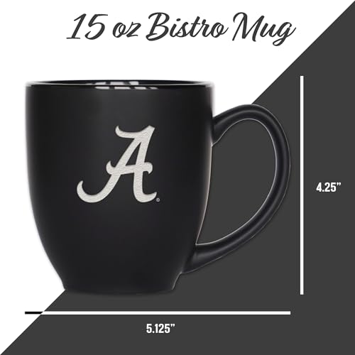Image of Rico Industries NCAA Primary 15-Oz Personalized Matte Black Bistro Mug - for Hot or Cold Drinks