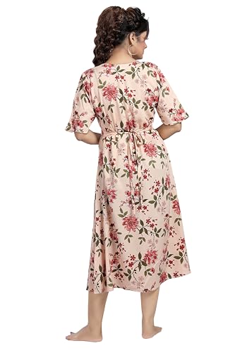 Image of CLOUD SOFT Stylish Women's Short Nighty | Premium Rayon Fabric | Soft Comfortable Everyday Night Dress - CS5002