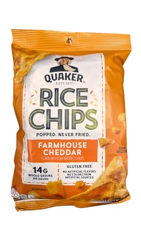 Quaker Rice Chips Farmhouse Cheddar, 2.5 oz (Pack of 6)