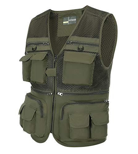 Image of Mens Outdoor Fishing Vest Safari Travel Photography Vests Jacket Multi Pocket