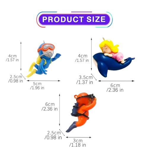 Image of 3 PCS Floating Fish Tank Decorations | Cute Diver Aquarium Decorations | Aquarium Decorations Accessories | for All Kinds of Fish Tanks